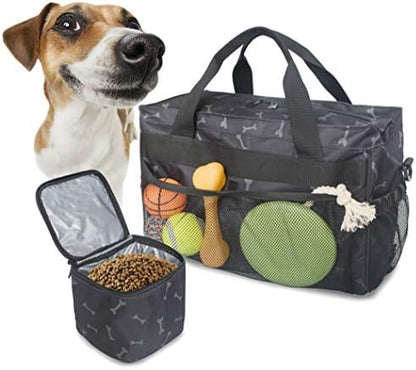 MYDAYS Dog Travel Bag, Pet Luggage Suitcase Weekend Tote Carrier with Collapsible Bowl, Pet Luggage Suitcase Weekend Tote Carrier with Collapsible Bowl (Black) by MYDAYS