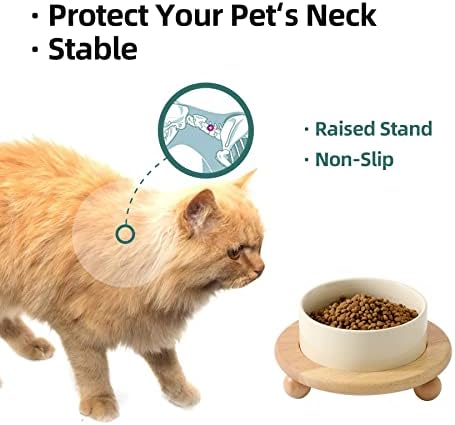 Havniva Raised Cat Bowl 5.1” Elevated Ceramic Cat Food and Water Bowl - Image 5