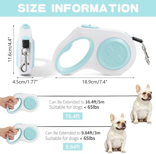 Retractable Dog Leash 9.84/16.4 ft, Tangle-Free One-Handed Brake - Image 5