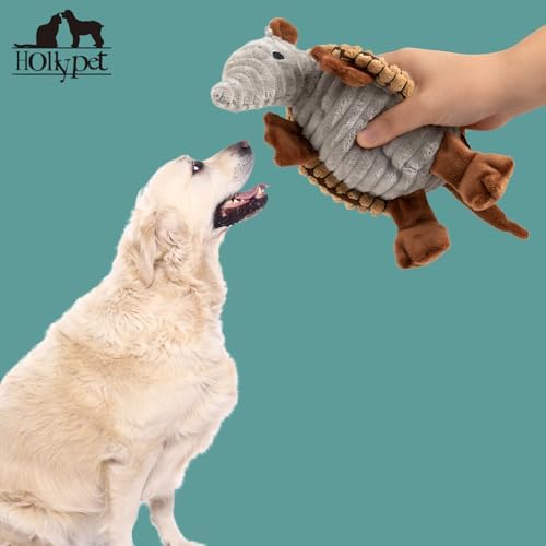 Hollypet Armadillo Squeaky Puppy Dog Toys for Small Medium Dogs, 8" - Image 5