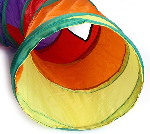 Rainbow Cat Tunnel with Ball Kitten Toy Small Animal Play Tube Rabbit S Way - Image 3