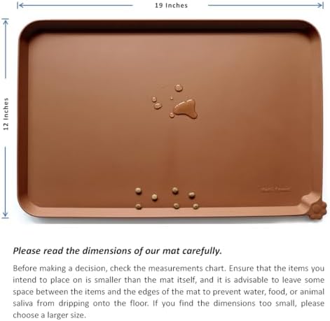 Hoki Found Silicone Pet Food Tray - Non Slip Pet Dog Bowl Mats - Cat Waterproof Mat for Carpet - Caramel - Image 5