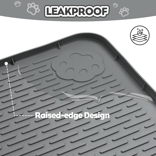 Silicone Cat Litter Mat for Litter Box 34”x22” Large Cat Mat, Dark Grey - Image 7