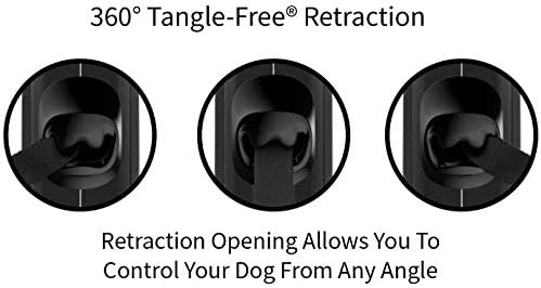 TUG Oval 360° Tangle-Free Retractable Dog Leash | Flashlight Included | Integrated Waste Bag Dispenser Pocket (Small, Black) - Image 6