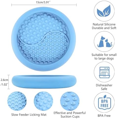 Dog Lick Bowl, Non-Slip Lick Mat Slow Feeder for Dogs & Cats - Image 2