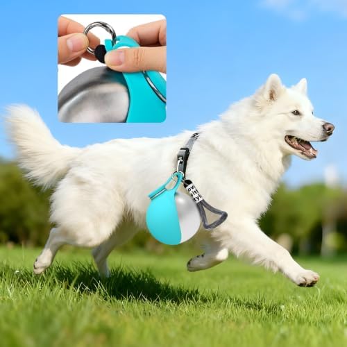 Dog Water Bottle Portable - Travel Dogs Walking Bottles for Drinking 2 in 1 Foldable Stainless Steel Pet Waters Dispenser Silicone Bowl Leakproof for Puppy Outdoor - Image 7