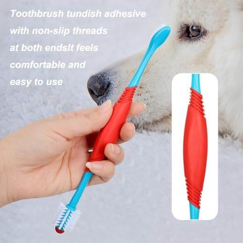 2 Pcs Dog Toothbrush, Double-Headed Design with Soft 360-Degree Bristles - Image 3