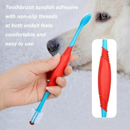 2 Pcs Dog Toothbrush, Double-Headed Design with Soft 360-Degree Bristles - Image 3