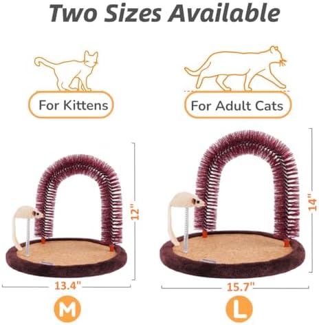 Happi N Pets Large Cat Self Groomer, Heavy Scratching Pad with Mouse Toy - Image 2