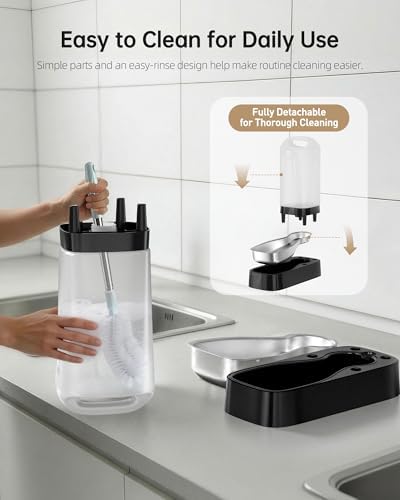 Automatic Dog Water Bowl Dispenser - 2.4 Gallon Gravity Pet Water Dispenser with 304 Stainless Steel Bowl, Dog Auto Feeders Bowls Self Waterer, Easy-Carry Handle for Large Dogs & Cats, Multi-Pet Home - Image 6