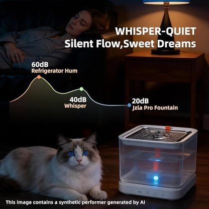 Wireless Cat Water Fountain,3L/101oz Cat Water Fountain for Cats Indoor,4000mAh Battery Operated Pet Water Fountain,Cat Fountain with Stainless Steel Tray,BPA-Free(P08F) - Image 7