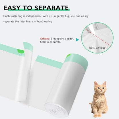 100 Pack Cat Litter Box Liner Bags Compatible with Pet Clumping & for Smartspin Self-cleaning Litter Box, Thick Heavy Duty Drawstring Waste Drawer Liners Compatible with PURA X/MAX -23" x 12" - Image 3