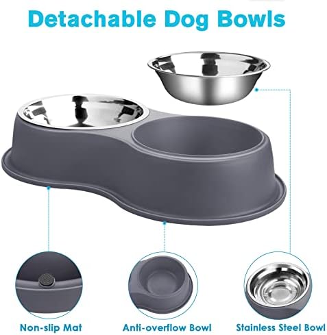 Epetslove Stainless Steel Dog Bowls Double Non-Slip Dog Water and Food Bowl - Image 3