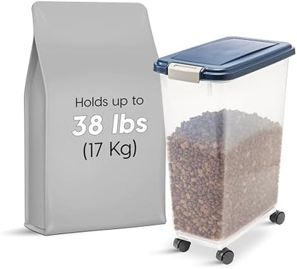 IRIS USA Dog Food Storage Container, Up to 38 lbs, Navy, Made in USA - Image 2