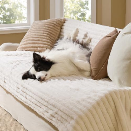 Bedsure ComfyFleece™ Waterproof Blanket for Bed, Twin（60"x80"） Cream - Image 2