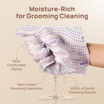 HICC PET Cleaning Glove Wipes PRO for Dogs & Cats, 20PCS Coconut Scent. - Image 4