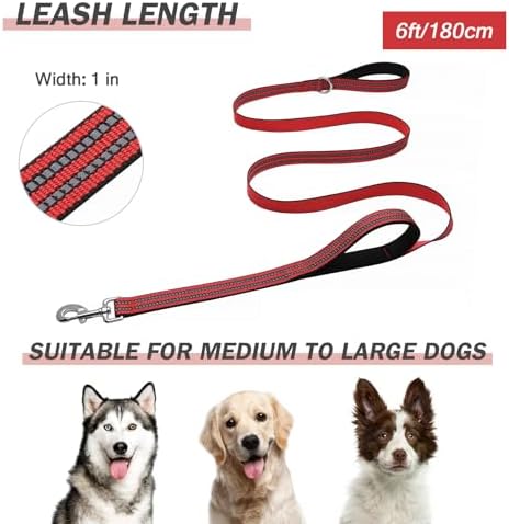 Hikiko 6FT Double Handle Traffic Dog Leash Reflective - Image 6