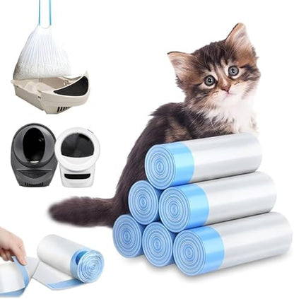 XUEPETT 120 Pack Cat Litter Box Liners with Drawstring, 25.2" x 15.7" by XUEPETT