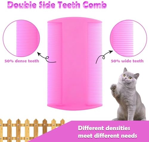 Flea Comb for Cats Dogs, 6 Pack Pet Lice Comb Set Pet Grooming Pets for Small, Medium & Large Pets（Pink） - Image 4