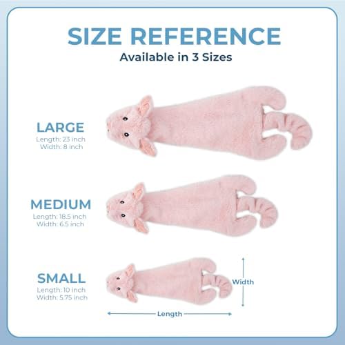 Best Pet Supplies 2-in-1 Stuffless Squeaky Dog Toy - Hare, Pig, Large - Image 6
