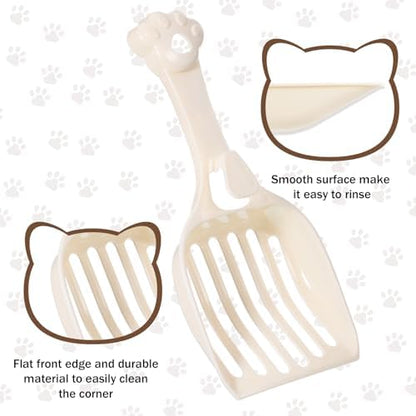 COMNICO Cat Litter Scoop, Durable Plastic Kitty Litter Sifter Scooper with Wide Slats Comfy Handle Deep Shovel Pooper Lifter Captures All Clumps for Easy Sifting Pine Pellets Box (Milky White) - Image 3