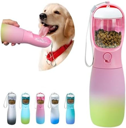 Dog Water Bottle Portable, 19Oz Large Capacity Dog Water Dispenser, Food Grade Pet Accessories for Small Dogs Large Breed, Travel Pet Water Bowl for Outdoor, Dog Birthday Gifts (Pink&Green) by MITOCAPY