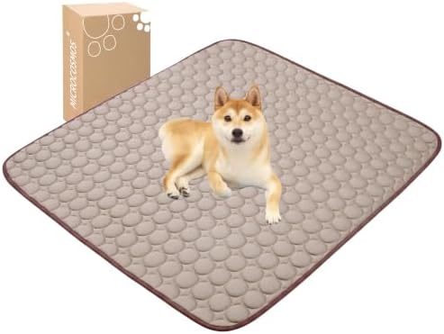 MICROCOSMOS Summer Cooling Mat & Sleeping Pad- Water Absorption Top, Materials Safe, Easy Carry, EZ Clean. Keep Cooling for Pets, Kids and Adults.(Brown, 48" x48") by MICROCOSMOS