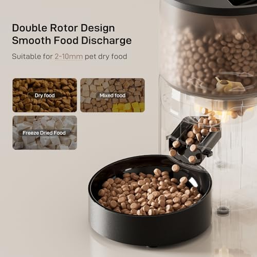 IMIPAW PET Automatic Cat Feeder: 3L Auto Food Dispenser with Timed Feeding| 6 Meal Programmable& 1-20 Portion Precise Control- Easy to Clean & Setup for Cat Indoor| Desiccant Bag Keep Food Fresh - Image 4