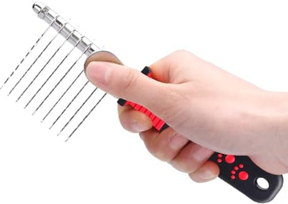 QUMY Dog Comb Kit-Dematting Rake Comb for Dogs Metal Cat Dog Grooming Brush - Image 6