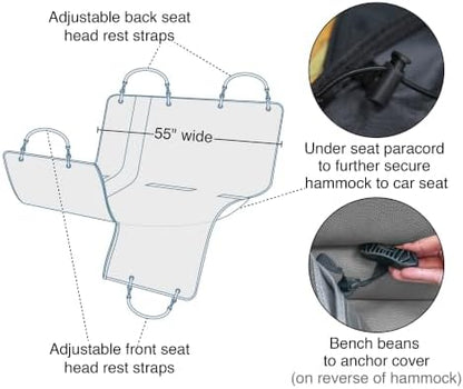 Kurgo Rover Hammock Seat Cover, Black, 55" Wide - Image 2