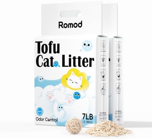Plant-Based Tofu Cat Litter 14LB, Clumping, Odor Control, Low Dust by Romod