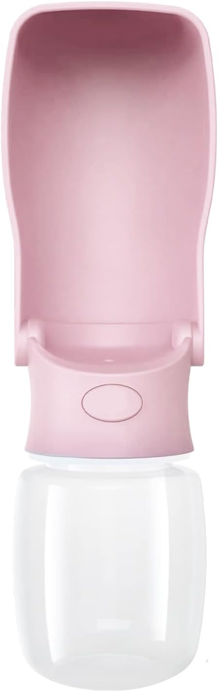 Portable Dog Water Bottle for Walking 19 OZ or 12 OZ Portable Pet Water Bottles for Puppy Small Medium Large Dogs Water Dispenser Pet Water Bowl Dog Accessories (19OZ Pink) (Pink 12 OZ)