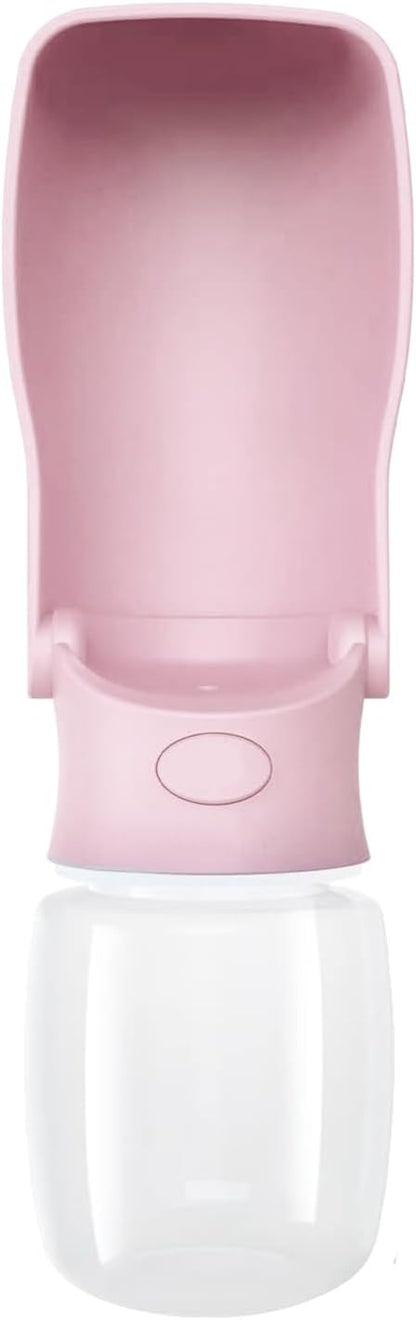 Portable Dog Water Bottle for Walking 19 OZ or 12 OZ Portable Pet Water Bottles for Puppy Small Medium Large Dogs Water Dispenser Pet Water Bowl Dog Accessories (19OZ Pink) (Pink 12 OZ)