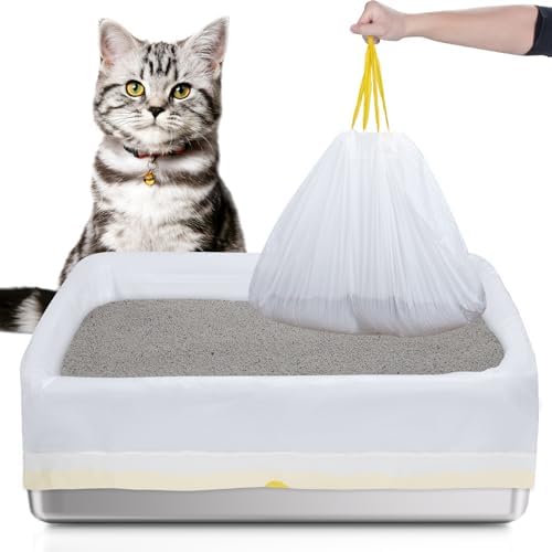 Stainless Steel Sifting Litter Box Liners,20 Count Litter Bags for Pine Pellet Litter Box,23.7''L*15.7''W Suitable for L and XL Size Sifting Litter Boxes by WeLovePetsAsMuchAsYouDo