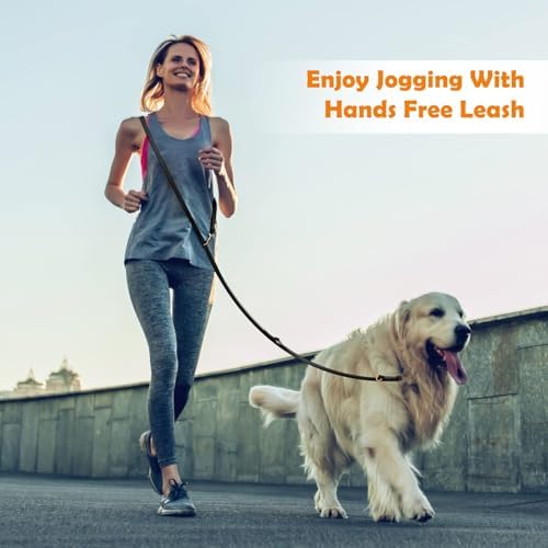 Leather Dog Leash 8ft, Soft Multi-Function 6 in 1 Leather Training Walking Lead, Hands Free Leash, Dual, Crossbody Pet Leashes for Medium and Large Dogs, Service Dogs (8 Foot*5/8", Black) - Image 4