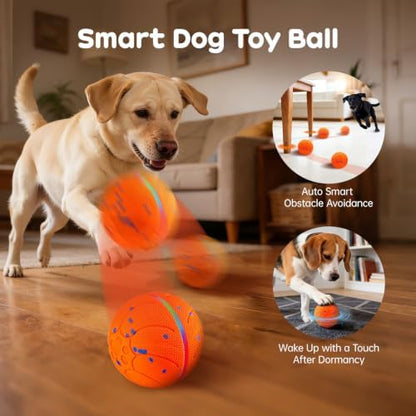 Smart Interactive Dog Toys, Colorful Led Lights, Orange - Image 5