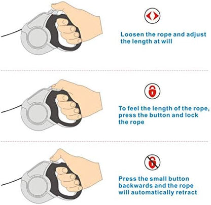 Idepet Heavy Duty Retractable Dog Leash Steel Chain 16ft Pet Leashes - Image 5