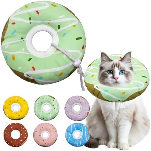 Seyezo Cat Cone Collar Soft, Adjustable Cat Recovery Cone, Waterproof Green by Seyezo
