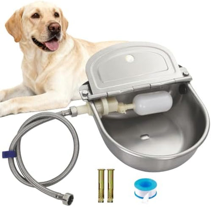 Stainless Steel Automatic Livestock Waterer with Float Valve & Water Hose - Image 2