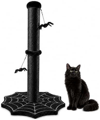 Gothic Cat Scratching Post with Spider Toys for Indoor Large Cats by Unknown