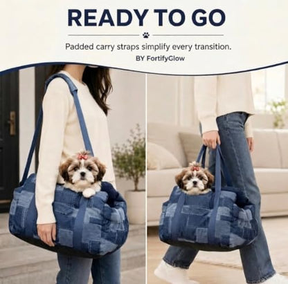 Car Seat for Small Medium Pets with Harness Clip, 4X Safety Feature, Washable, Waterproof Dog Seat for Car, Orthopedic Foam Wrapped with Plush, Canvas Material, Anti-Scratch, Anti Slip - Image 7