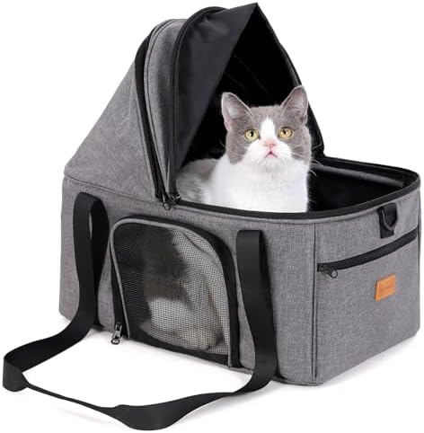 BurgeonNest Top-Expandable Cat Carrier with Semi-Open Canopy, Up to 15 lbs by Lifelongfriendsbelovedfamily