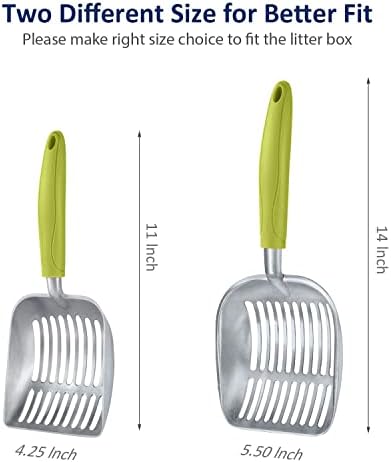 WePet Cat Litter Scoop, Aluminum Alloy Sifter, Kitty Metal Scooper, Deep Shovel, Long Handle, Poop Sifting, Kitten Pooper Lifter, Durable, Heavy Duty, for Litter Box - Image 3