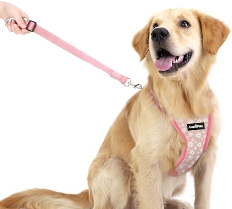 VavoPaw Dog Seat Belt, Safety Vest Dog Car Harness with Adjustable Buckle Dog Seat Belt for Vehicle Nylon Pet Safety Seat Belts Heavy Duty(M, Pink Daisy) - Image 6