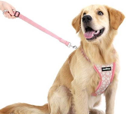 VavoPaw Dog Seat Belt, Safety Vest Dog Car Harness with Adjustable Buckle Dog Seat Belt for Vehicle Nylon Pet Safety Seat Belts Heavy Duty(M, Pink Daisy) - Image 6