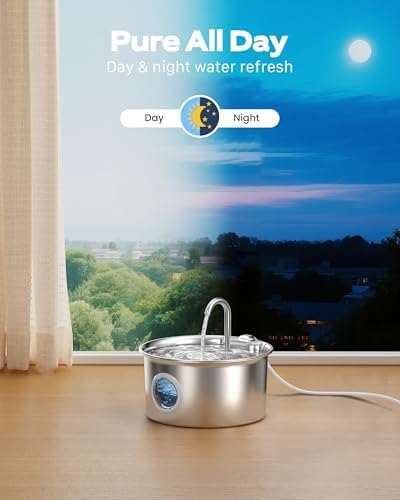 Pet Water Fountain Stainless Steel: 8 Filters + 8 Sponges Cat Fountains - Image 3