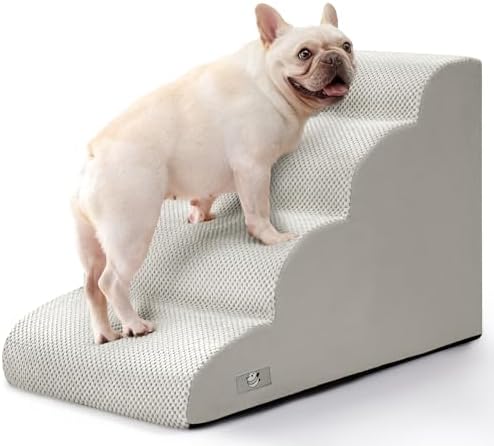 Dog Steps for Bed 17.7" H, 4-Step Pet Stairs Ramp for Small & Medium Dogs by Airpanda