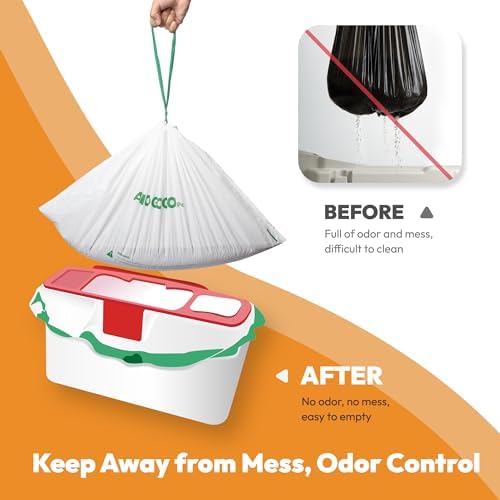 Self-Cleaning Litter Box Liner Bags, Compatible with PETKIT Pura Max & X, Leak-Proof Replacement Waste Bags, 100 Count Cat Litter Trash Bags with Drawstring, 21.8" x 12.4" - Image 4