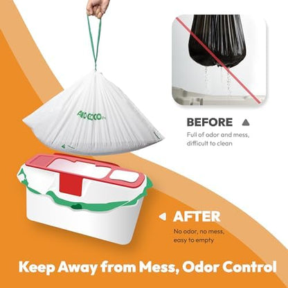 Self-Cleaning Litter Box Liner Bags, Compatible with PETKIT Pura Max & X, Leak-Proof Replacement Waste Bags, 100 Count Cat Litter Trash Bags with Drawstring, 21.8" x 12.4" - Image 4