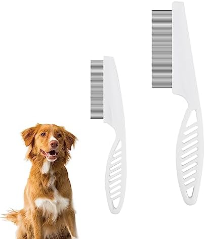 NQEUEPN 2-in-1 Multifunctional Pet Hair Comb, Stainless Steel & ABS, 2 Packs, for Grooming & Dehairing, Cat & Dog Comb by NQEUEPN
